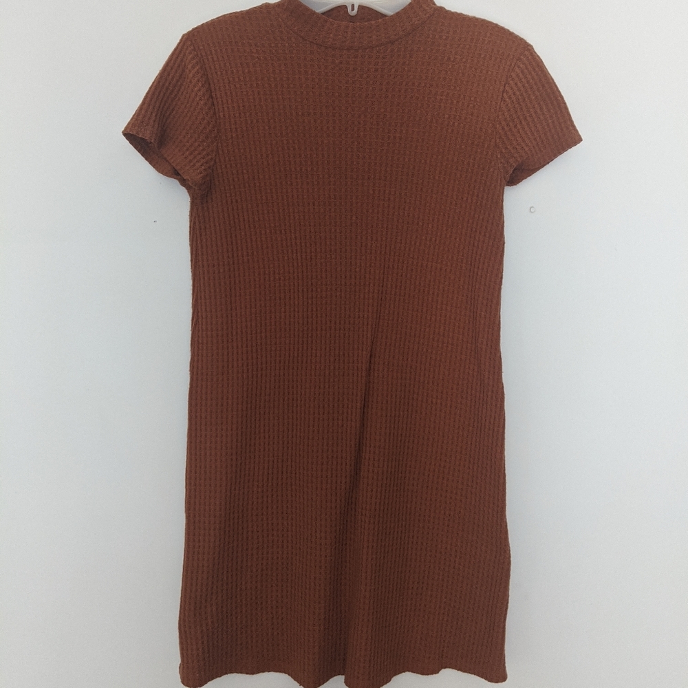 Waffle knit tee dress